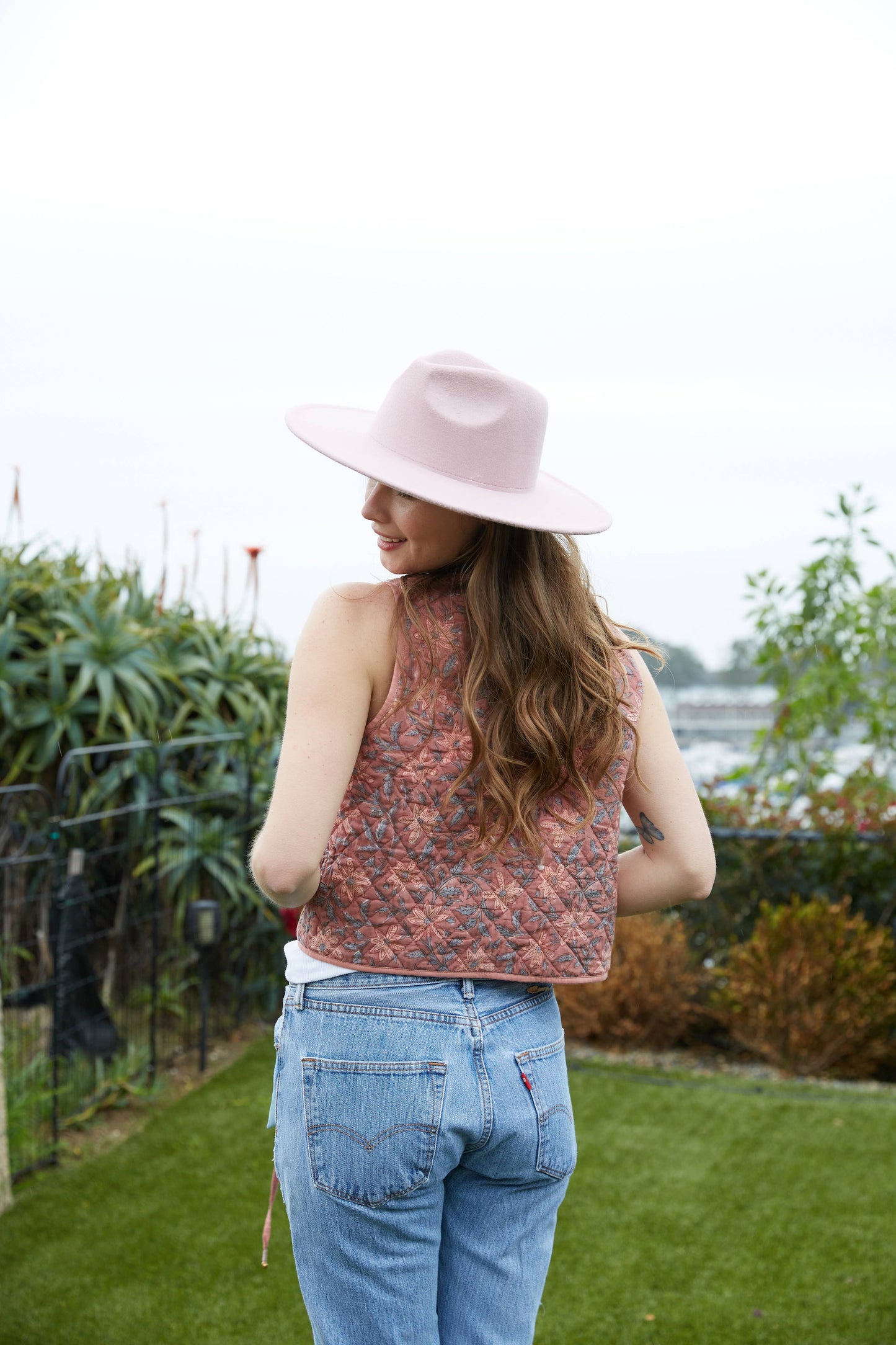 The Reversible Juhi Vest // Block Printed Dusty Rose