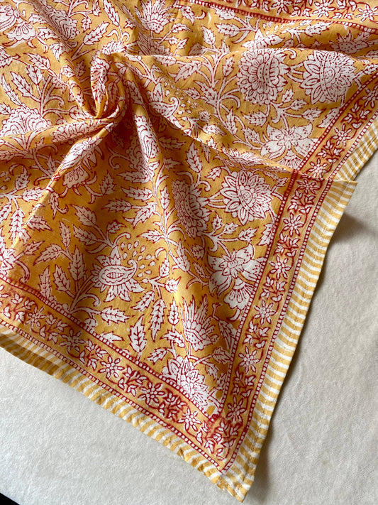 The Savannah Cotton Bandana // Blue Blockprint